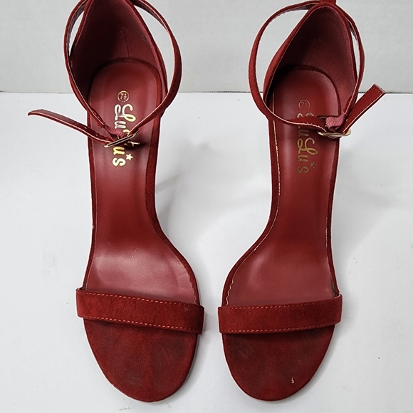 Lulus Elsi Red Single Strap Heels Women's Size 7.5 - Picture 4 of 9